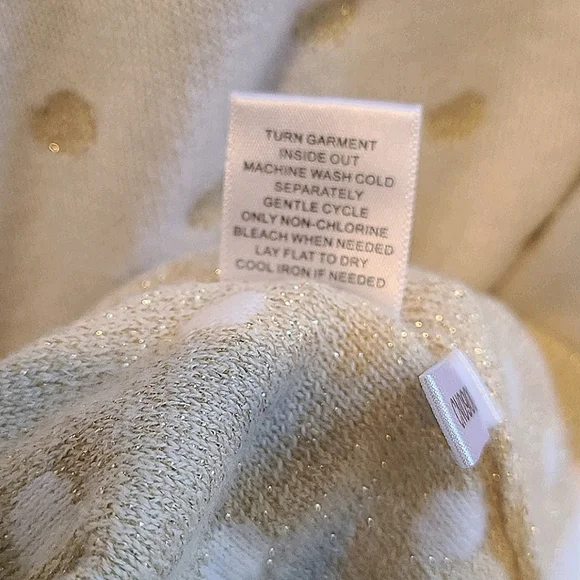 NEW York & Company White/Gold Polka Dot Cardigan - Picture 7 of 7